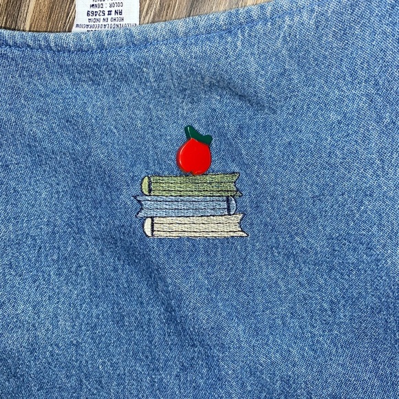 Bobbie Brooks Denim Vest with Red Plaid Accents - Picture 6 of 6